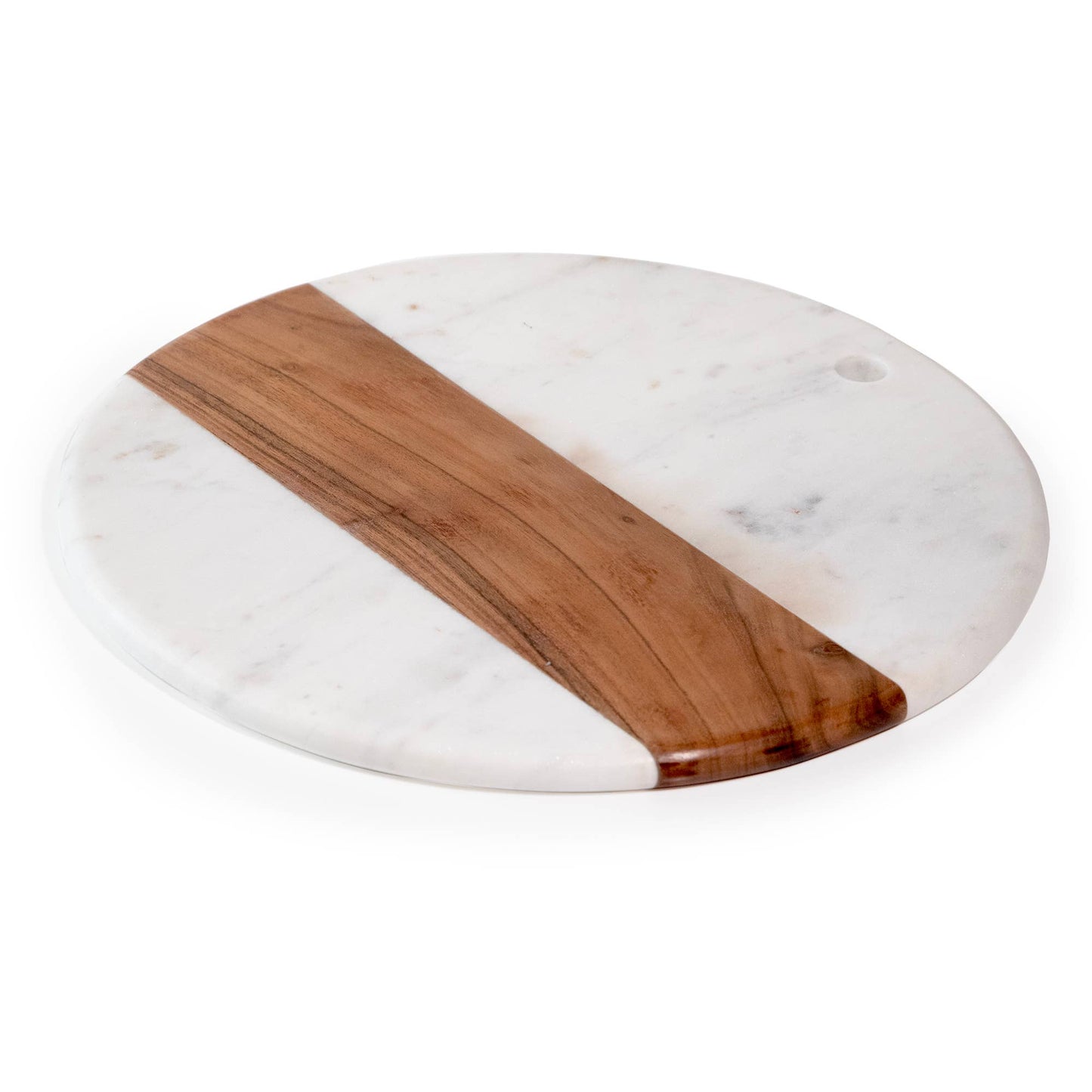 Round Marble & Acacia Charcuterie Board