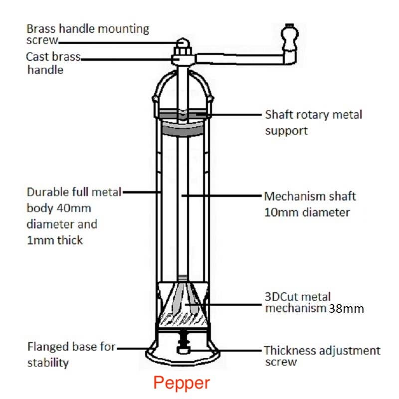 Brass Mill - 9" Pepper Grinder