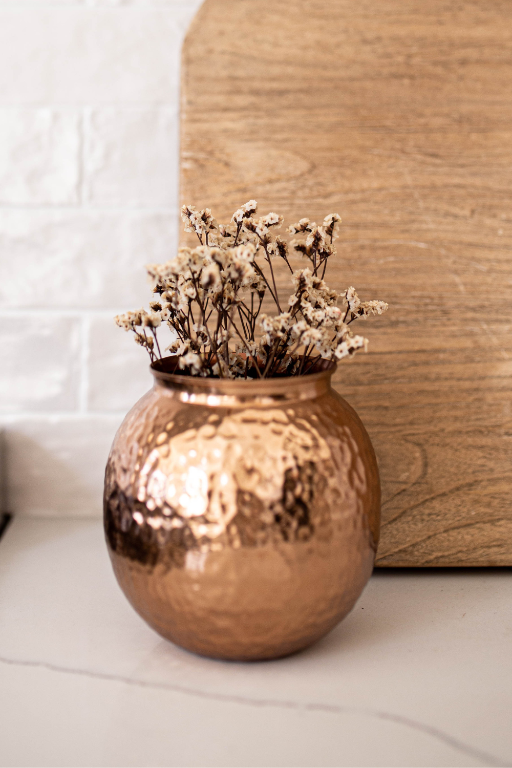 Copper Hammered Flower Vase