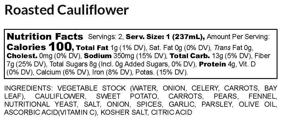 Roasted Cauliflower Soup 16 oz