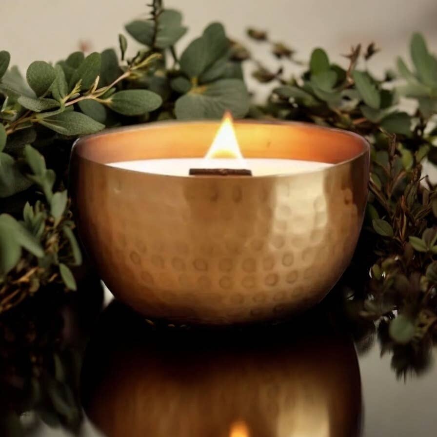 Eucalyptus Mint & Wild Rosemary | Brass 14oz Pure Soy Candle