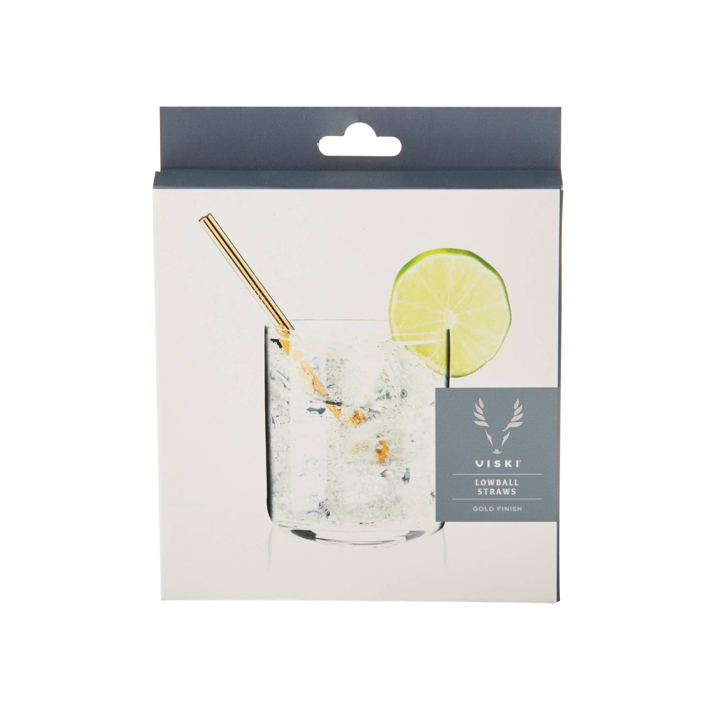 Belmont™ Reusable Gold Plated Lowball Straws Set of 6