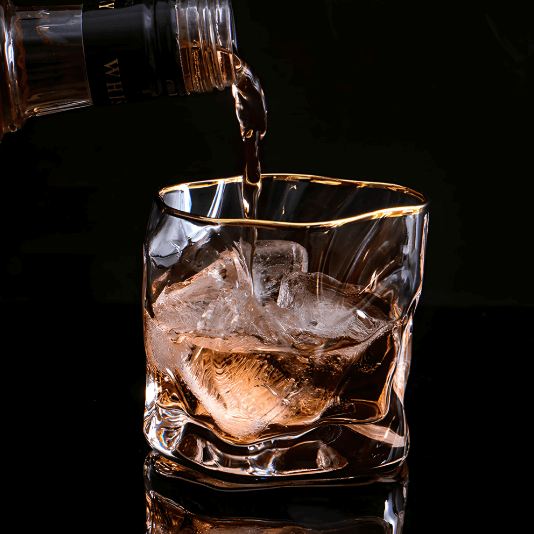 Gold Hoshi Japanese Crystal Whiskey Glass - Single