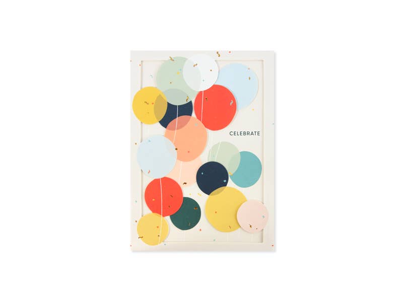 Balloons / Celebrate Die-Cut Greeting Card