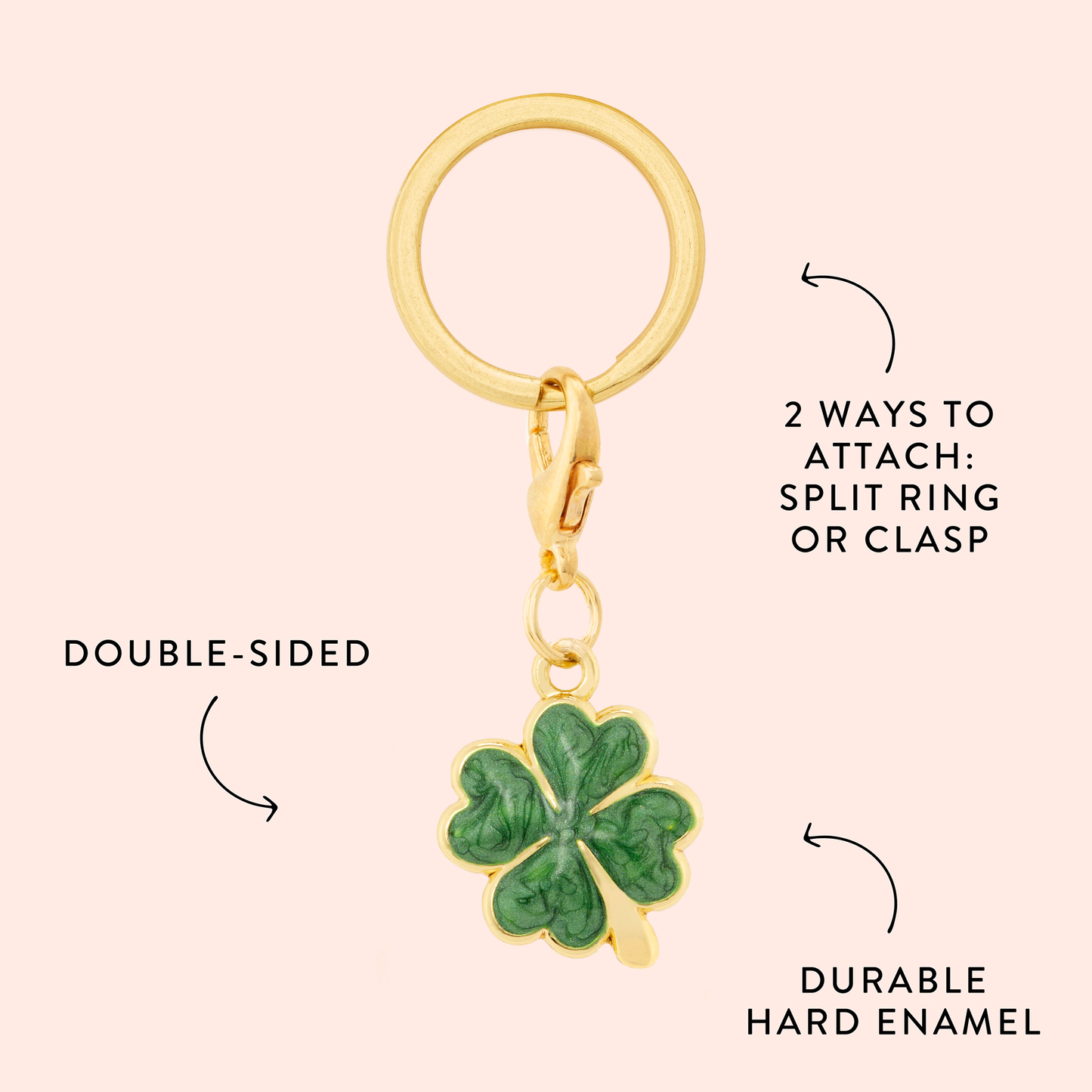 Trèfle porte-bonheur, breloque de collier pour la Saint-Patrick