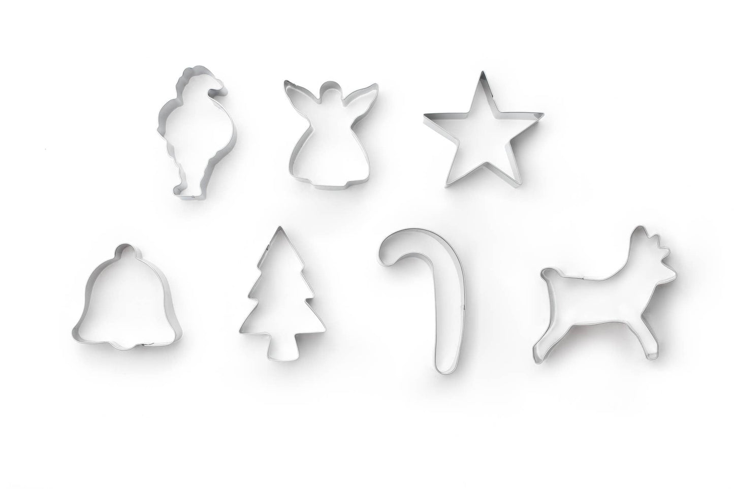 Fox Run Christmas Cookie Cutters, Set of 7, 1" x4.25" x3.5"
