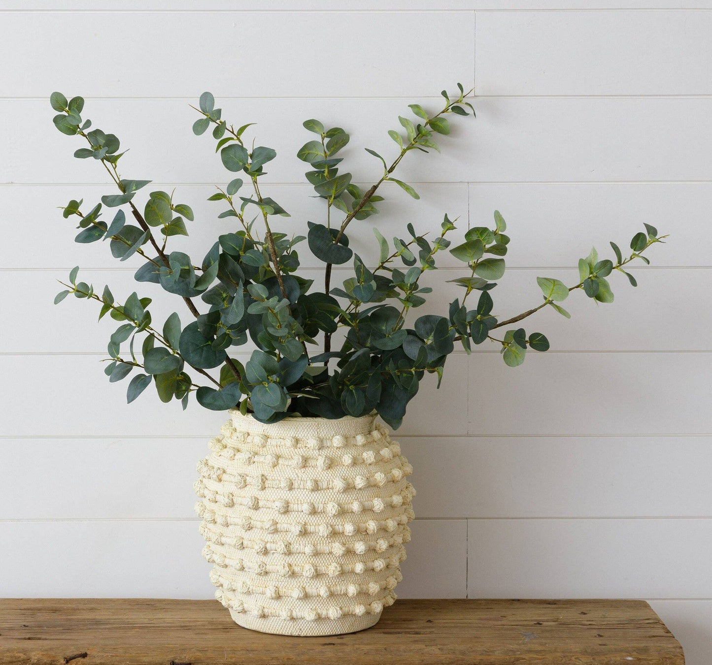 Ivory Textured Knot Cement Vase