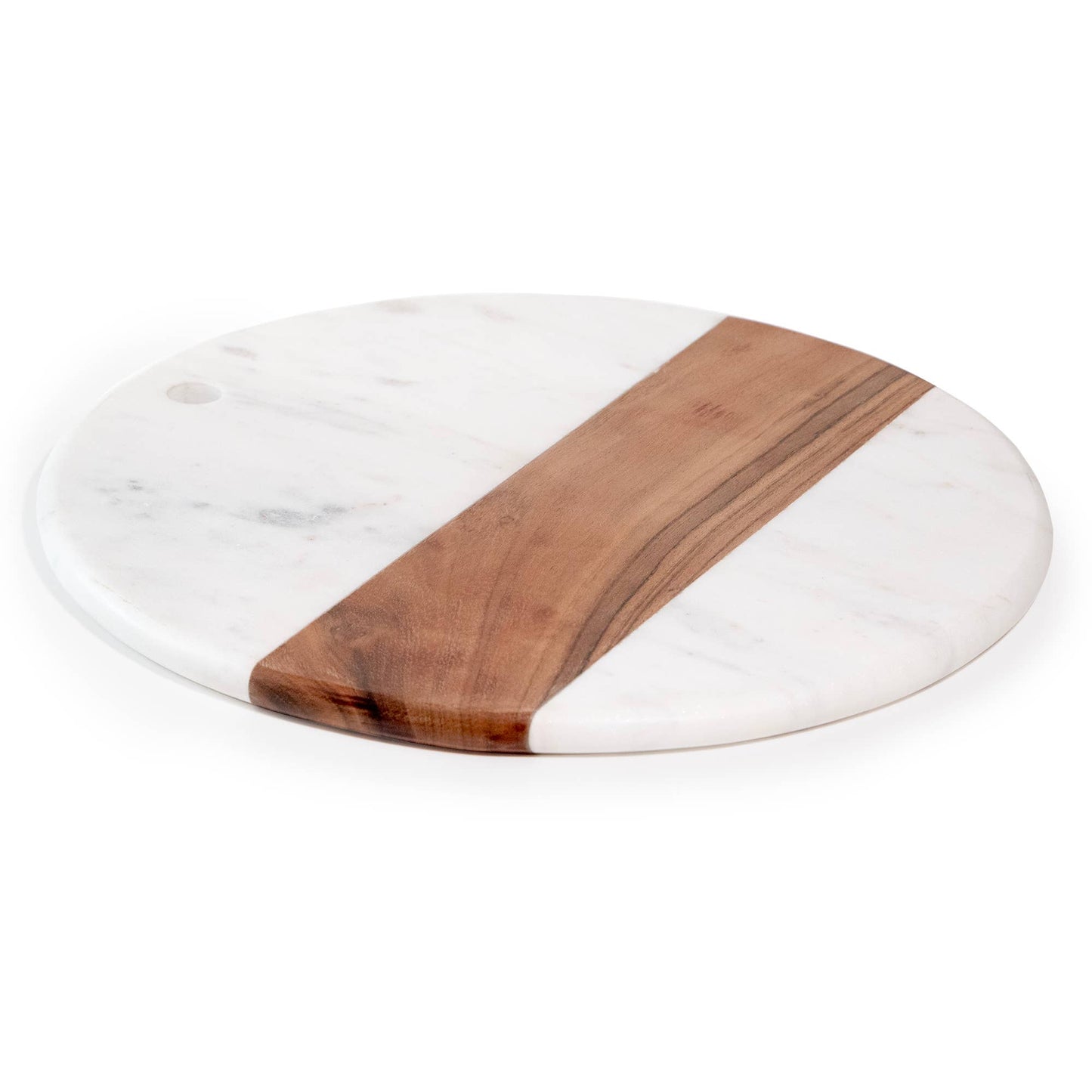 Round Marble & Acacia Charcuterie Board