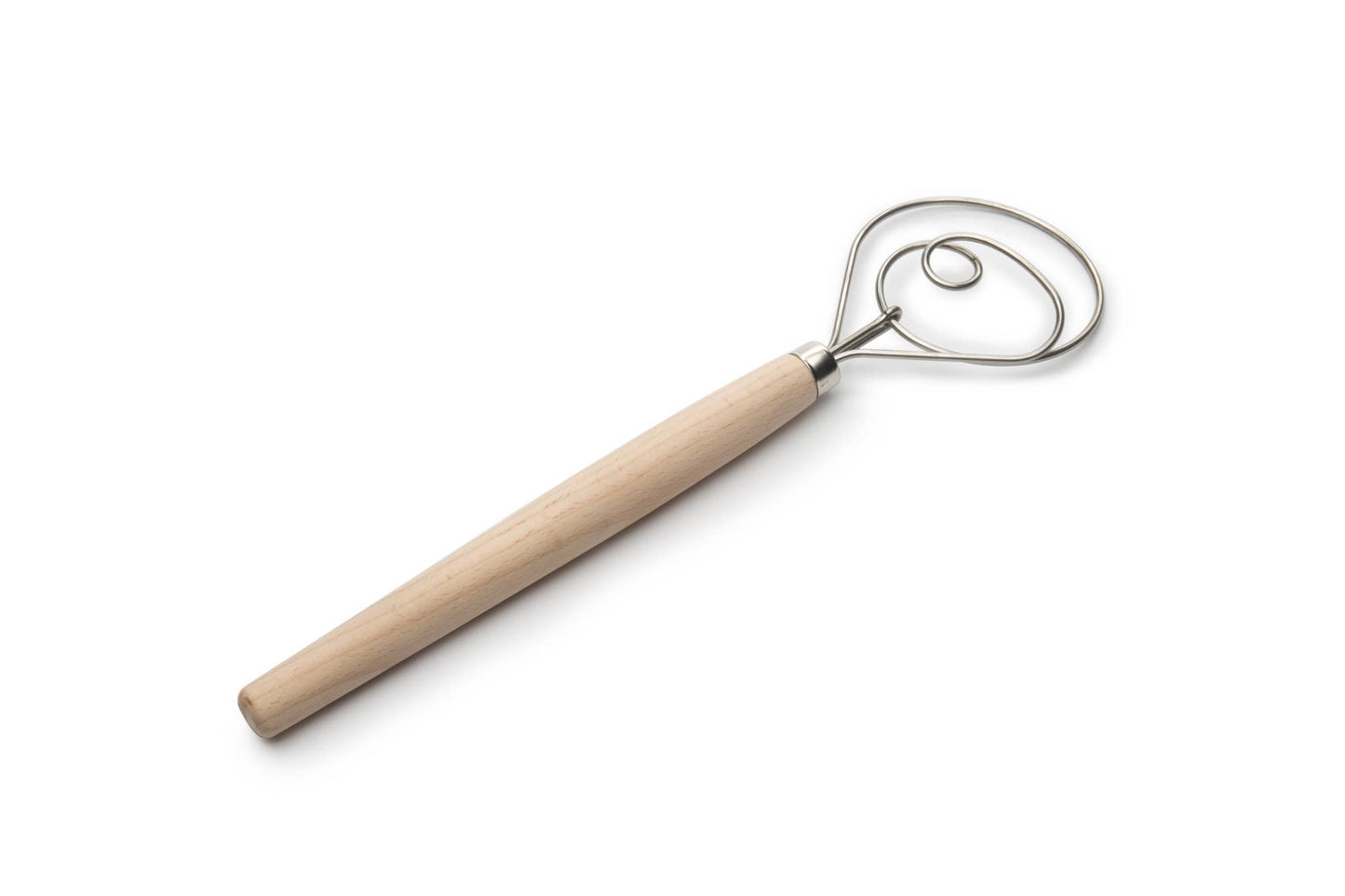 Danish Dough Whisk, Stainless Steel and Wood