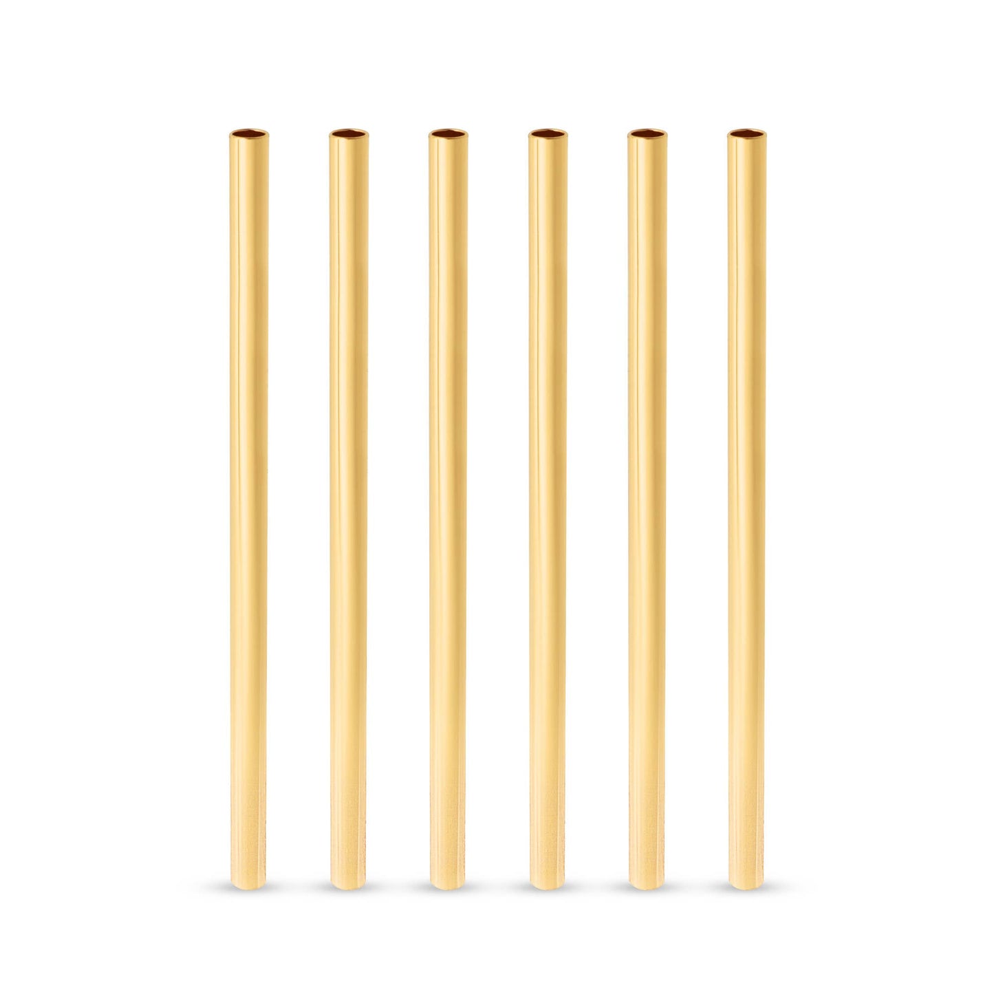 Belmont™ Reusable Gold Plated Lowball Straws Set of 6