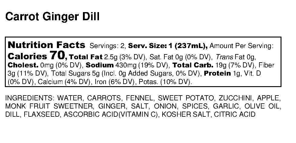 Carrot Ginger Dill Soup