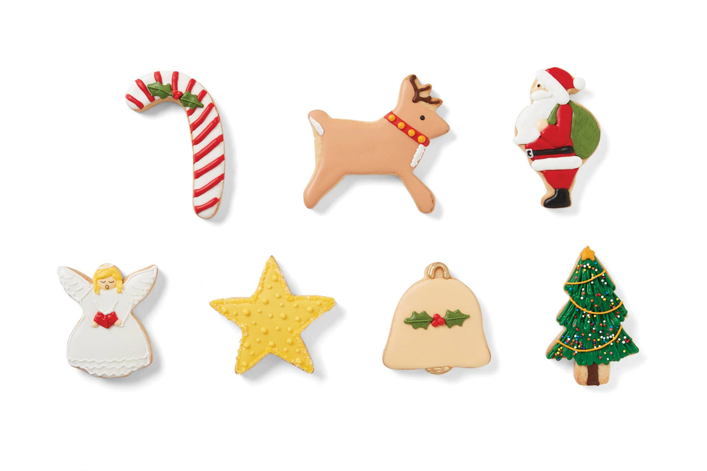 Fox Run Christmas Cookie Cutters, Set of 7, 1" x4.25" x3.5"