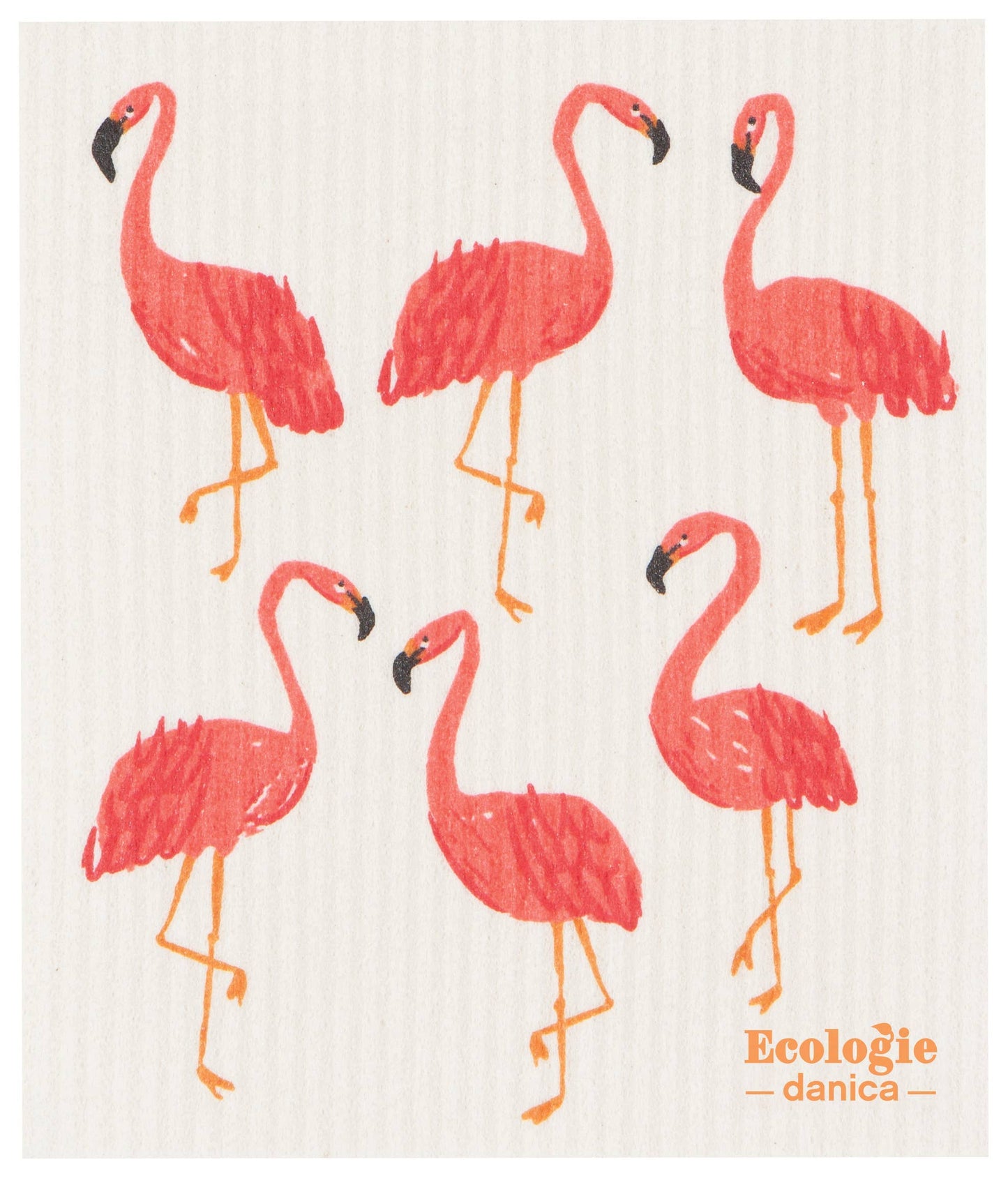 Swedish Sponge Reusable Dishcloth Flamingos