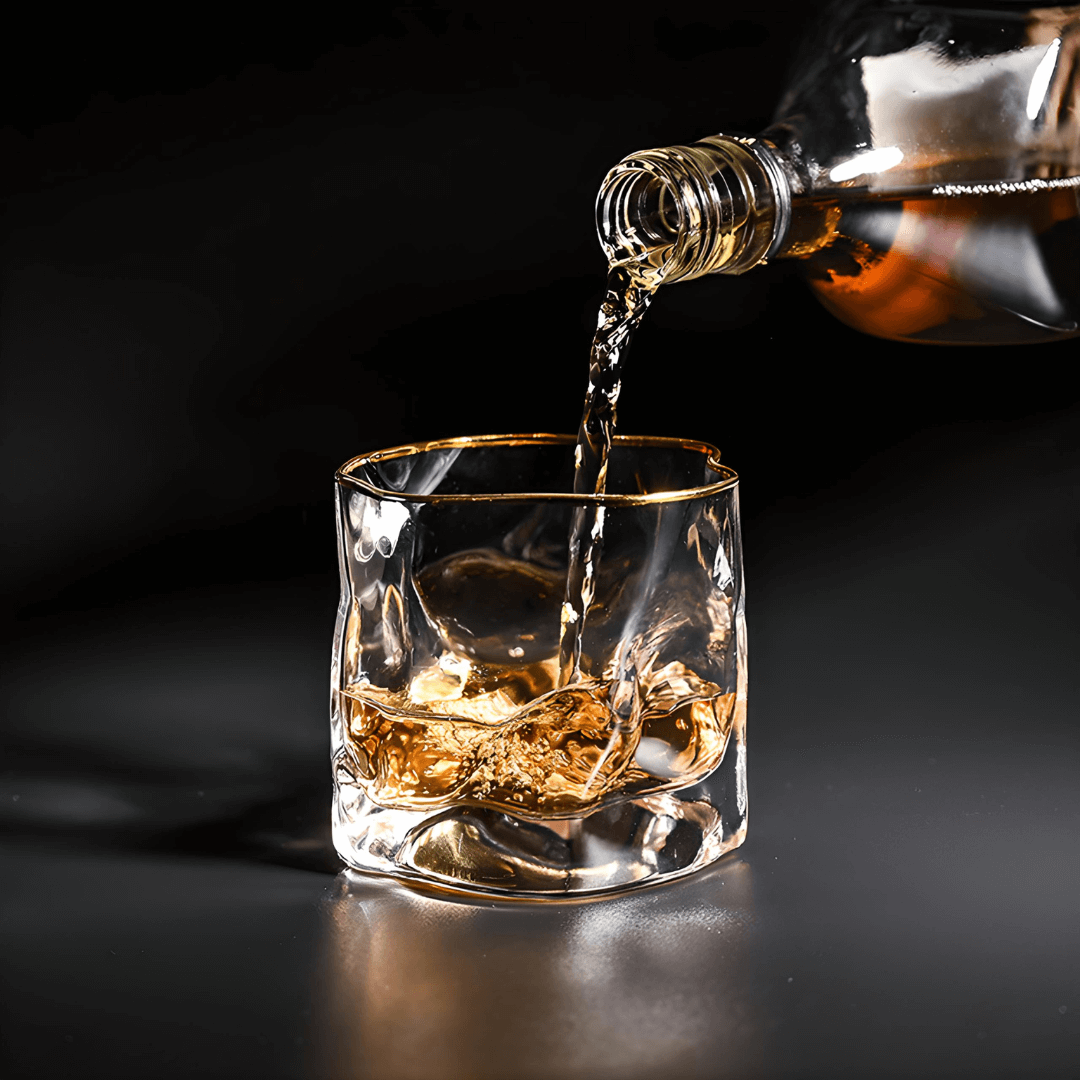 Gold Hoshi Japanese Crystal Whiskey Glass - Single