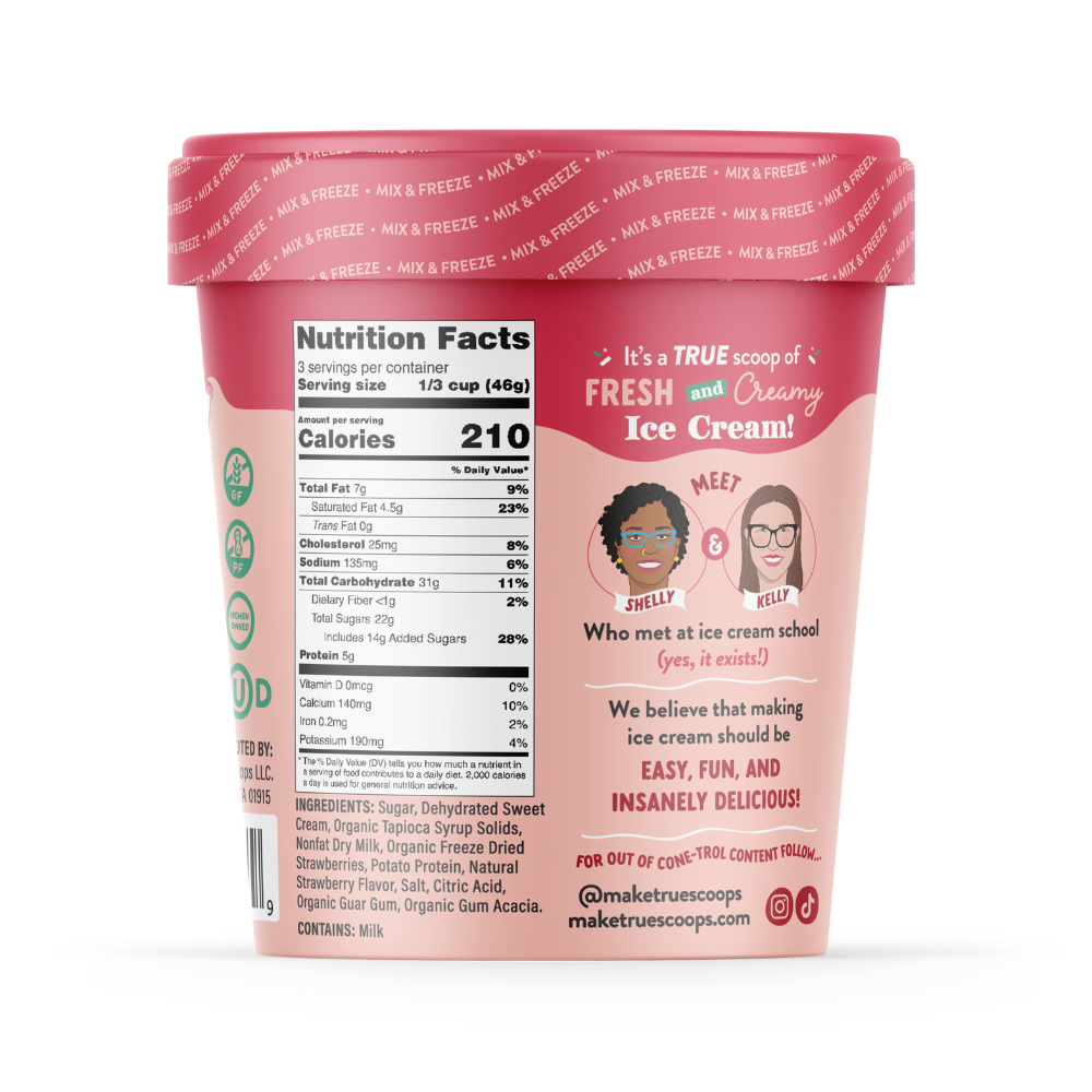 True Scoops Strawberry Ice Cream Mix