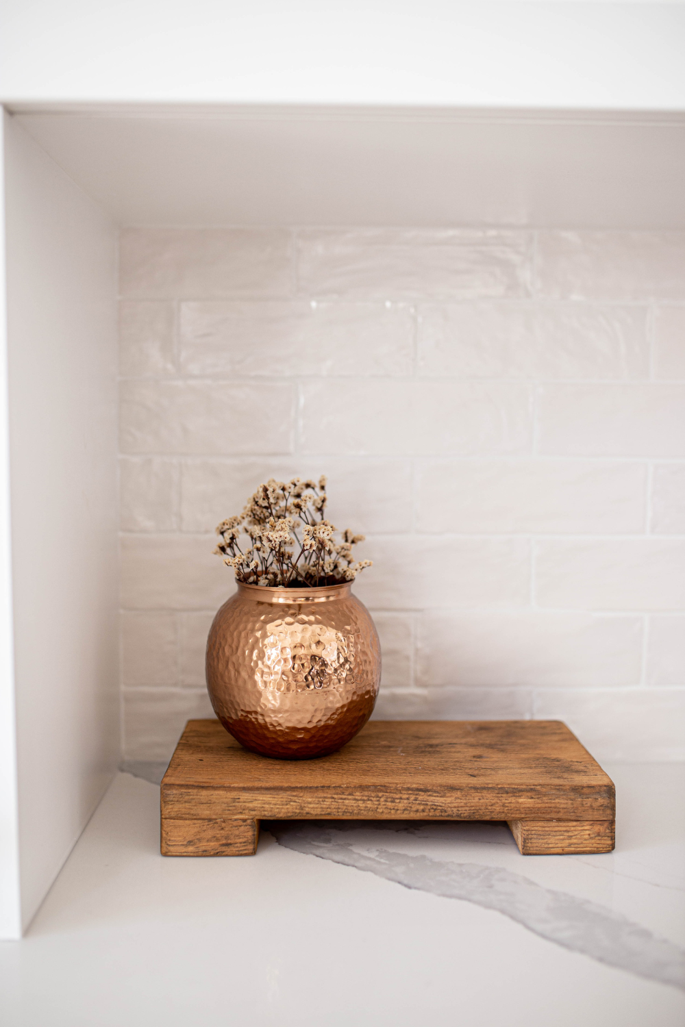 Copper Hammered Flower Vase