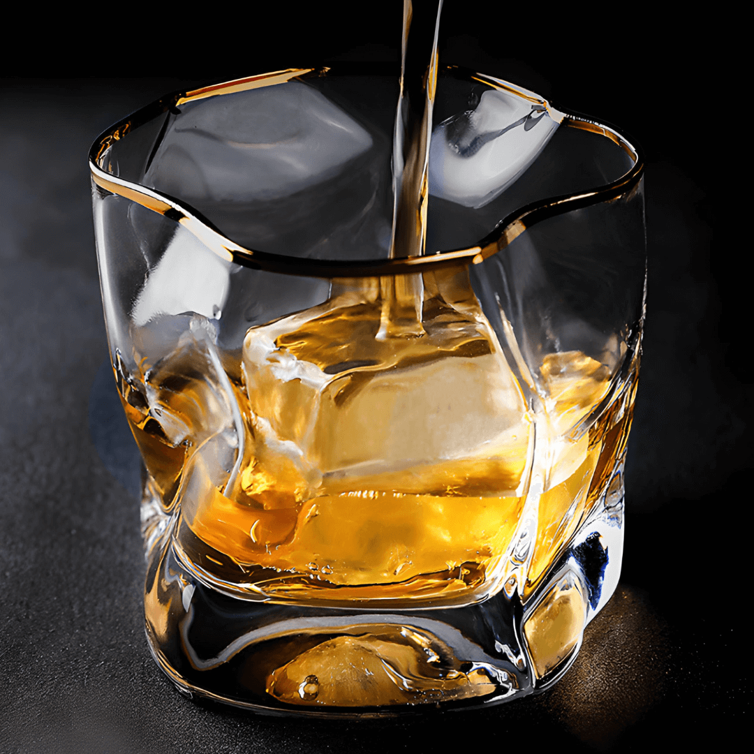 Gold Hoshi Japanese Crystal Whiskey Glass - Single