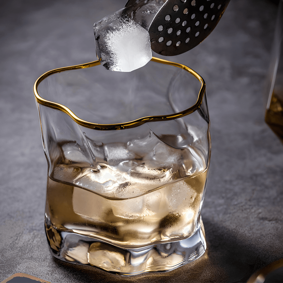 Gold Hoshi Japanese Crystal Whiskey Glass - Single