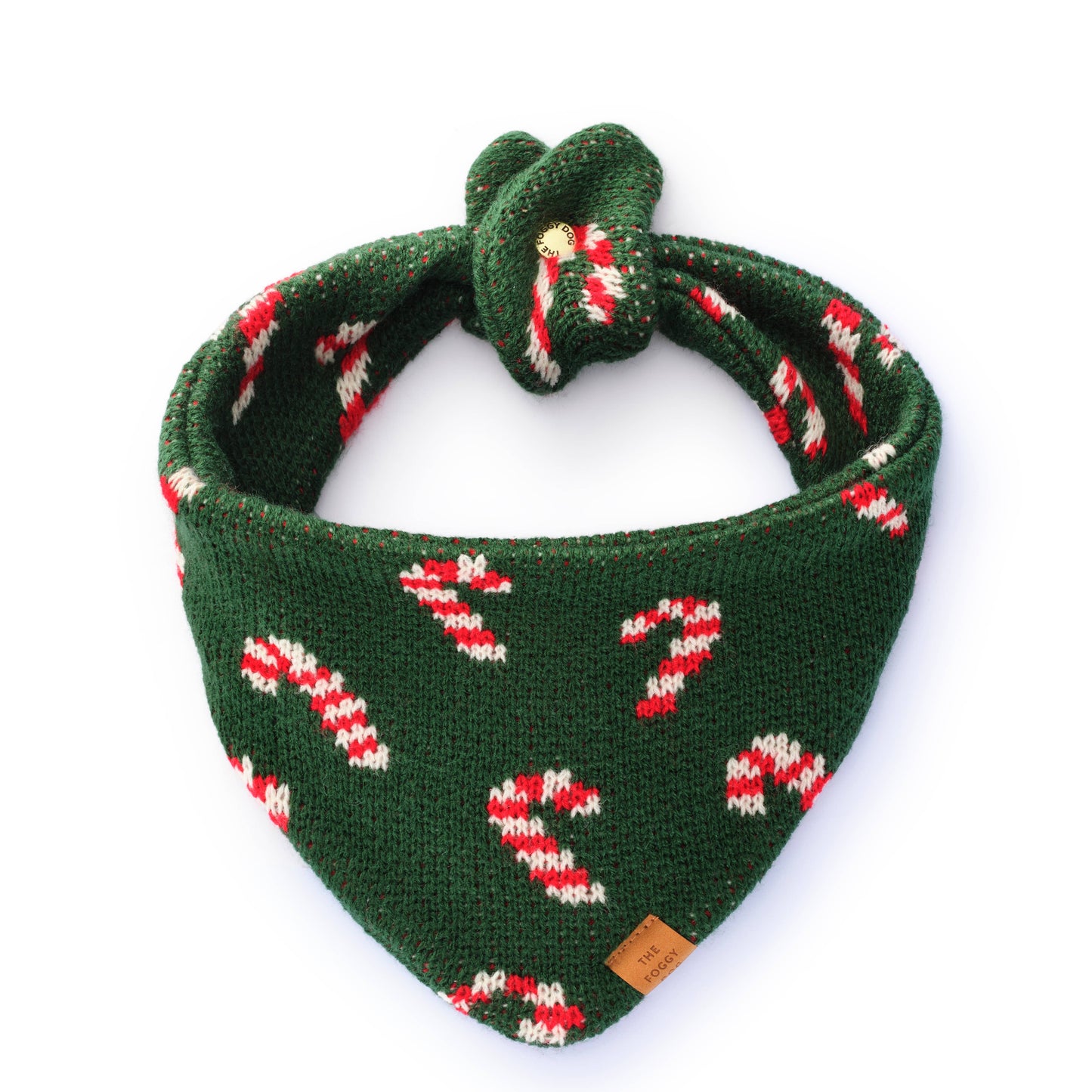 Foggy Dog Candy Cane Knit Holiday Dog Bandana