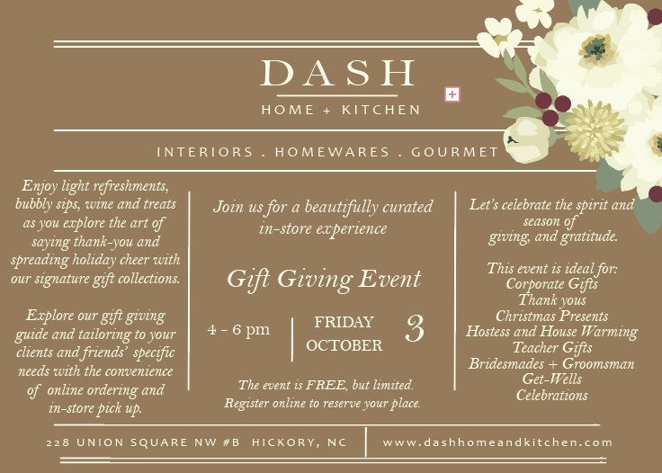 Gift Giving Event - Friday, October 3rd 4:00 - 6:00 pm