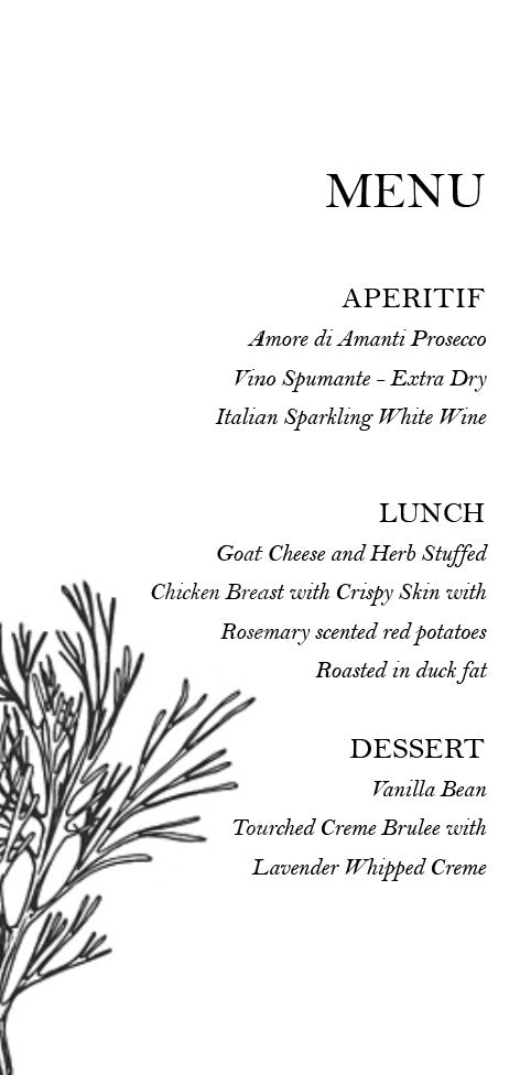 "Cooking with Fresh Herbs" Luncheon and Class. Monday, February 24, 2025