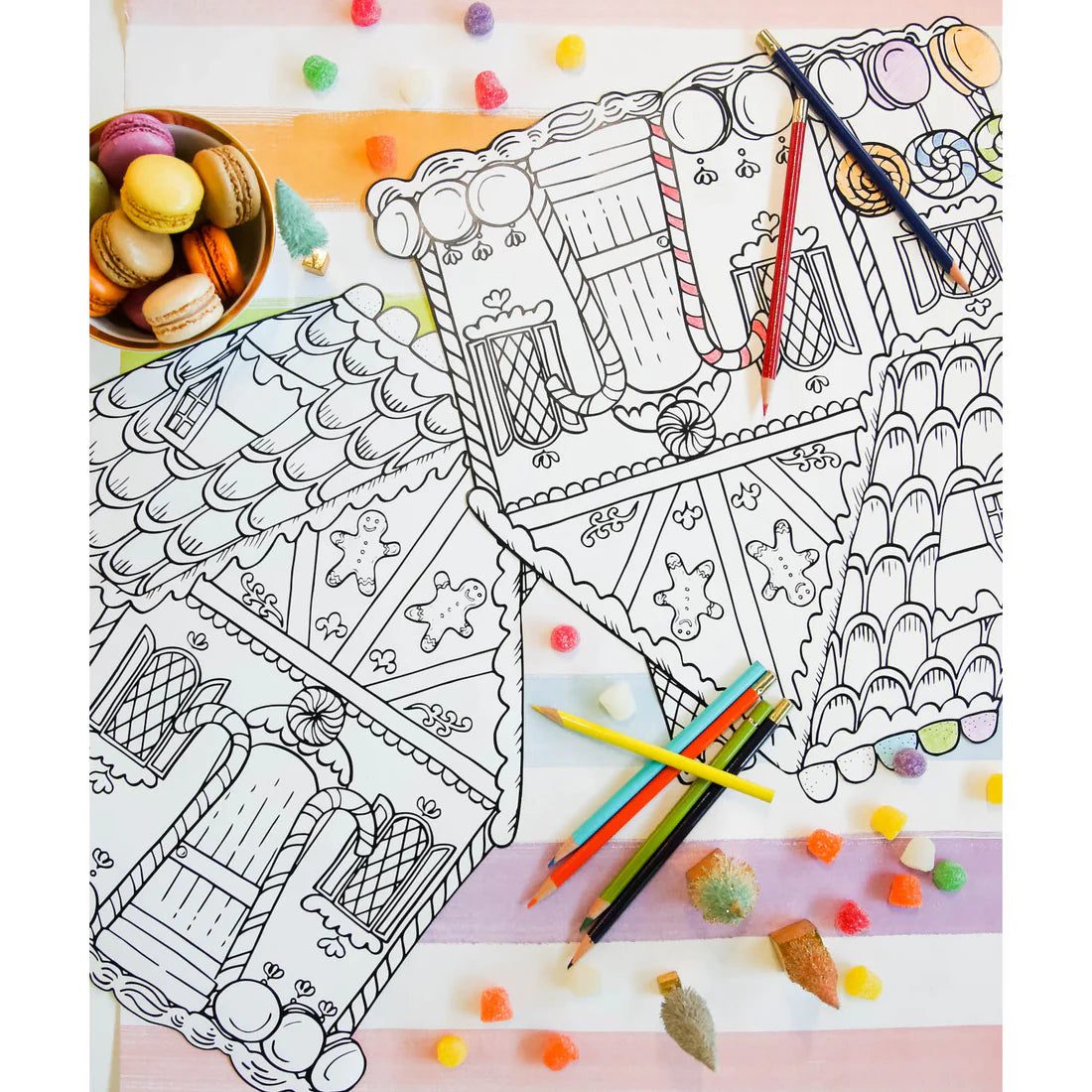 Hester and Cook Gingerbread House Coloring Placemat