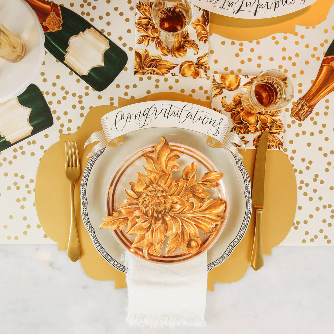 Hester and Cook Gold Confetti Table Runner
