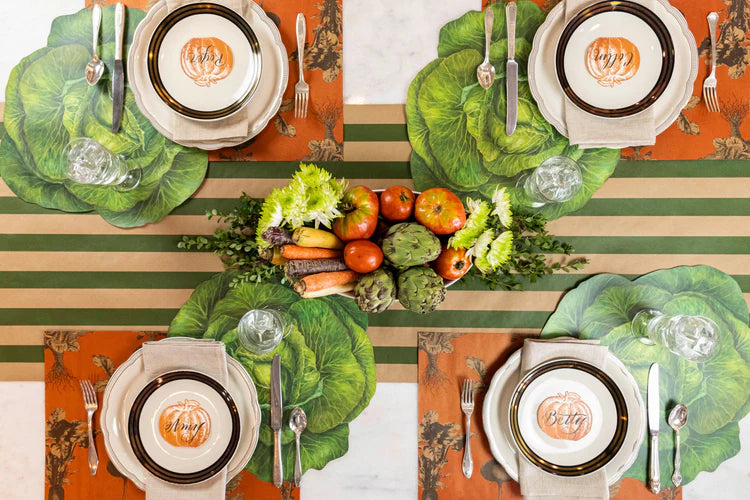 Moss Classic Stripe Table Runner