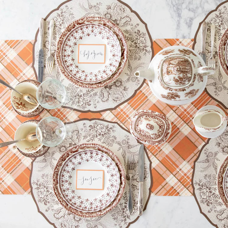 Orange Plaid Table Runner