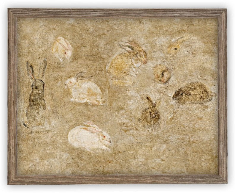 Bunnies Framed Art on Canvas