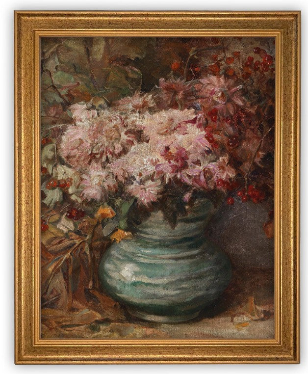 Vintage Framed Canvas Art 8x10