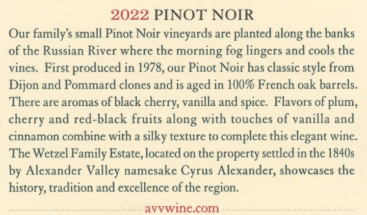 Alexander Valley Pinot Noir 2022