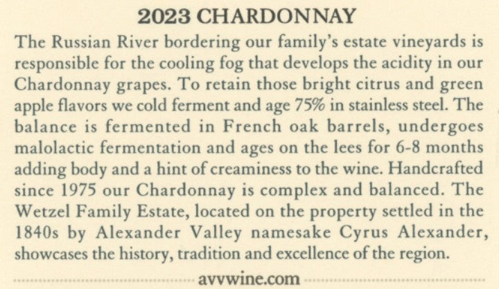 Alexander Valley Chardonnay 2023
