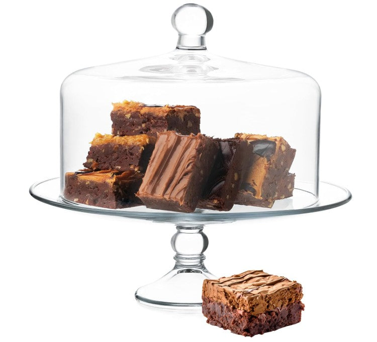 Libbey Selene Glass Cake Stand with Dome