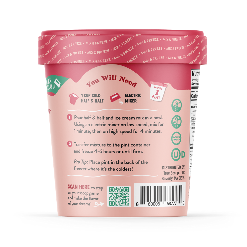 True Scoops Strawberry Ice Cream Mix