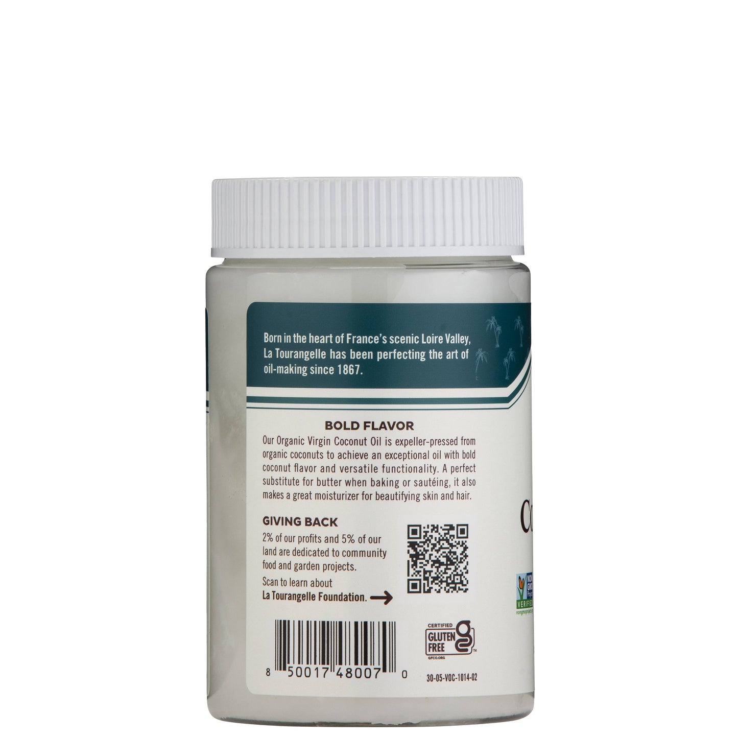 La Tourangelle Organic Virgin Unrefined Coconut Oil, 14Fl Oz