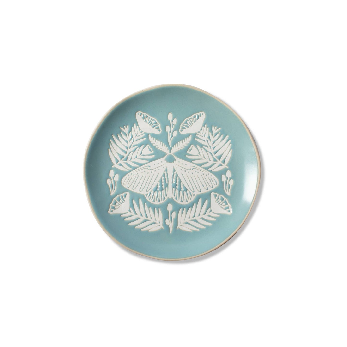 Stoneware Round Medium Tray - Moth