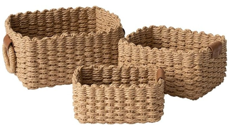 Wicker Basket with Rope Handle