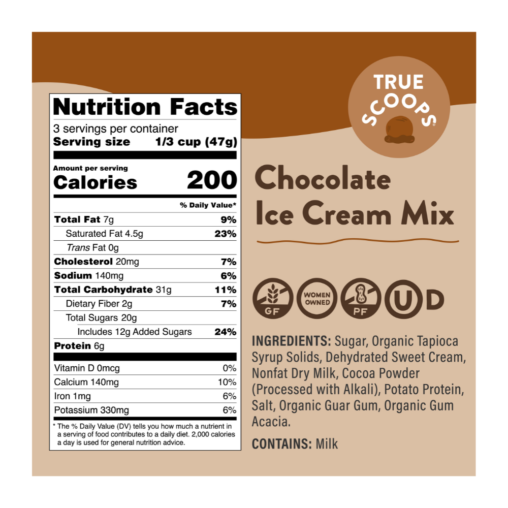True Scoops Chocolate Ice Cream Mix