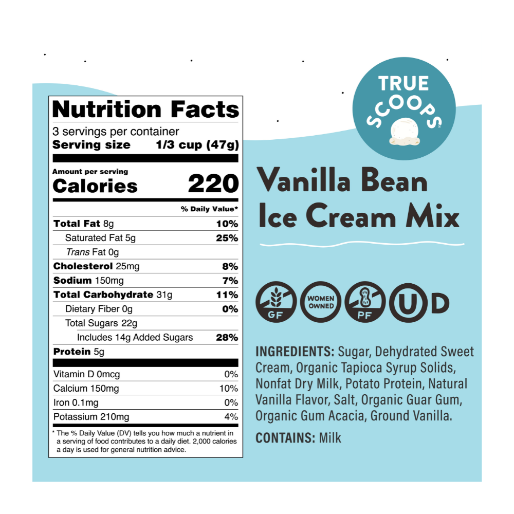 True Scoops Vanilla Ice Cream Mix
