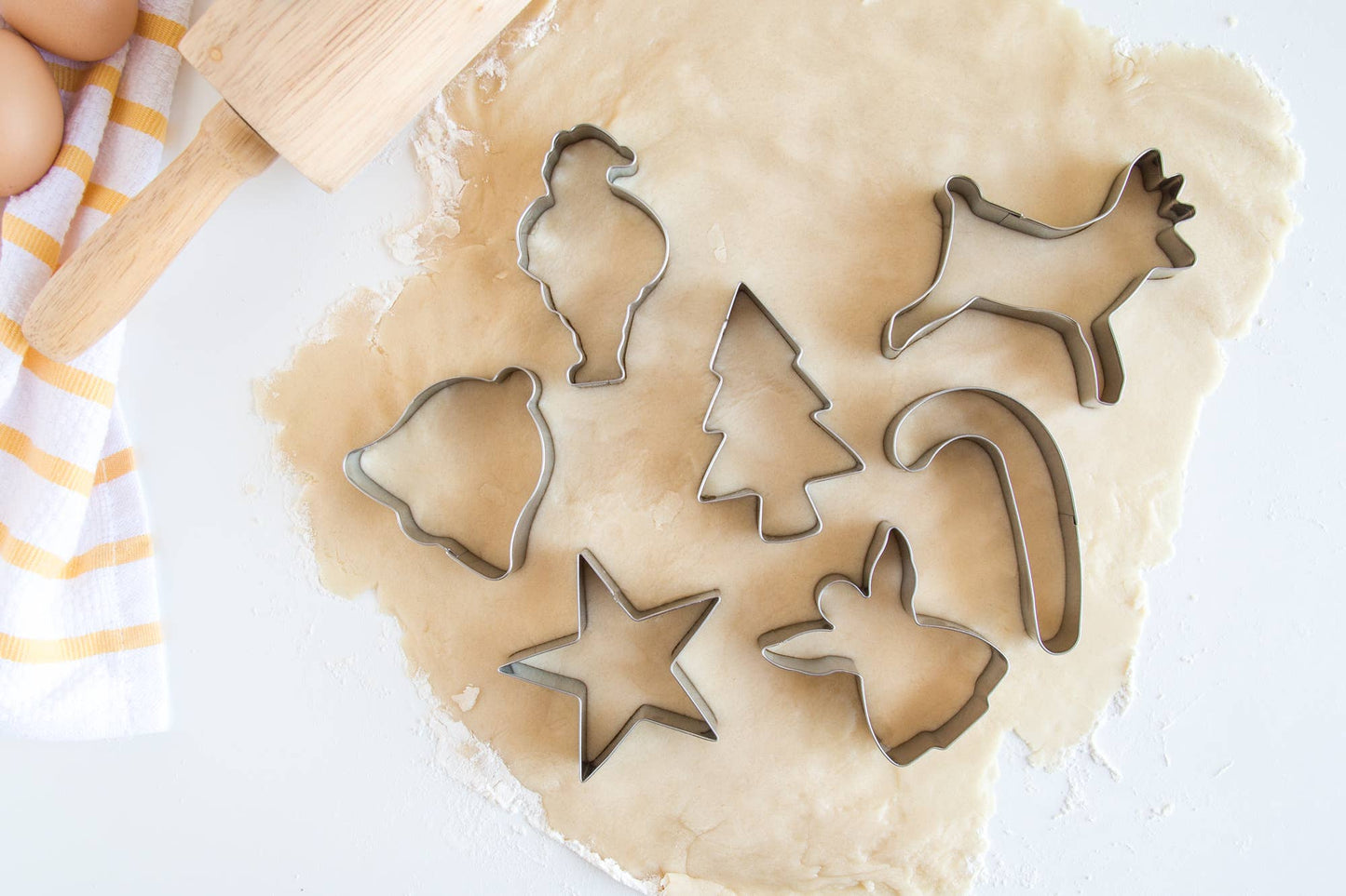 Fox Run Christmas Cookie Cutters, Set of 7, 1" x4.25" x3.5"