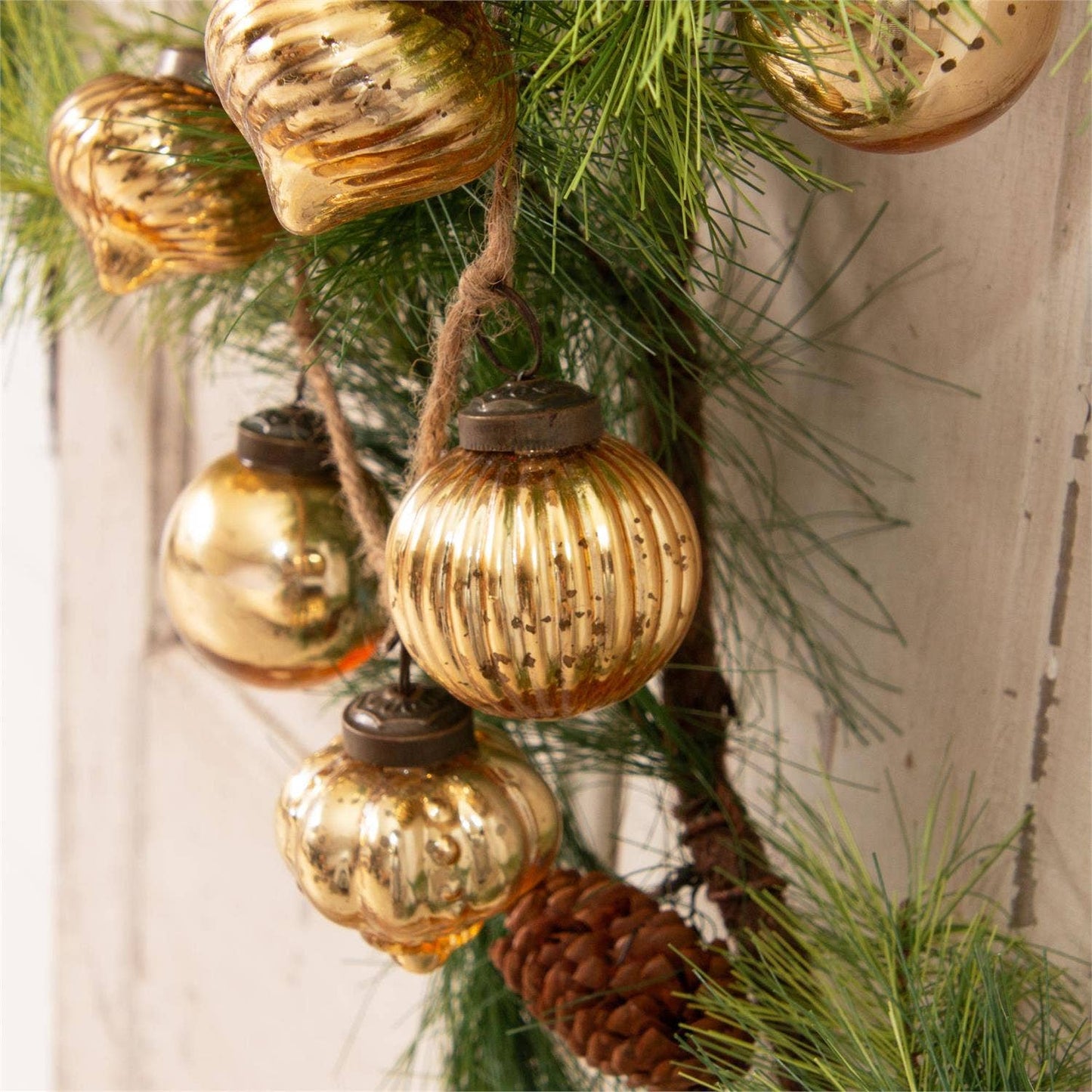 Garland Gold Mercury Glass Ornaments