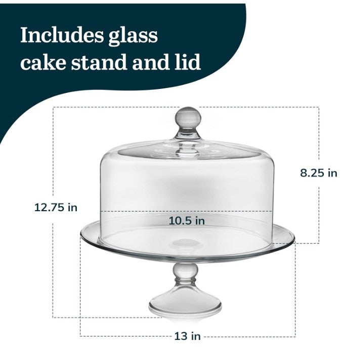 Libbey Selene Glass Cake Stand with Dome