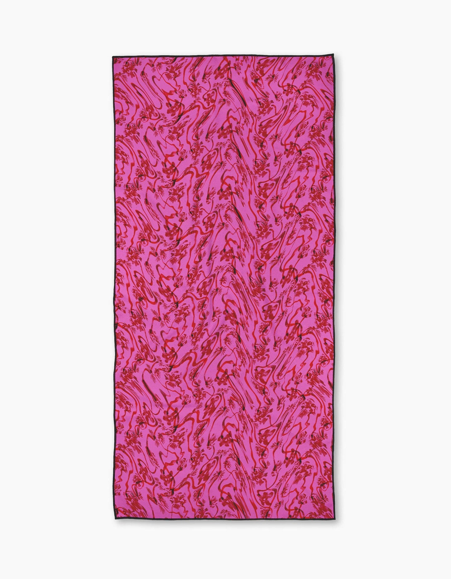 Floral Swirls Pink Beach Towel