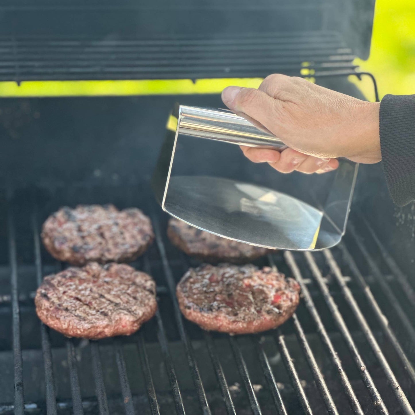 Outset Stainless Steel Burger Smasher, 5.7” x 6” x 3.15”