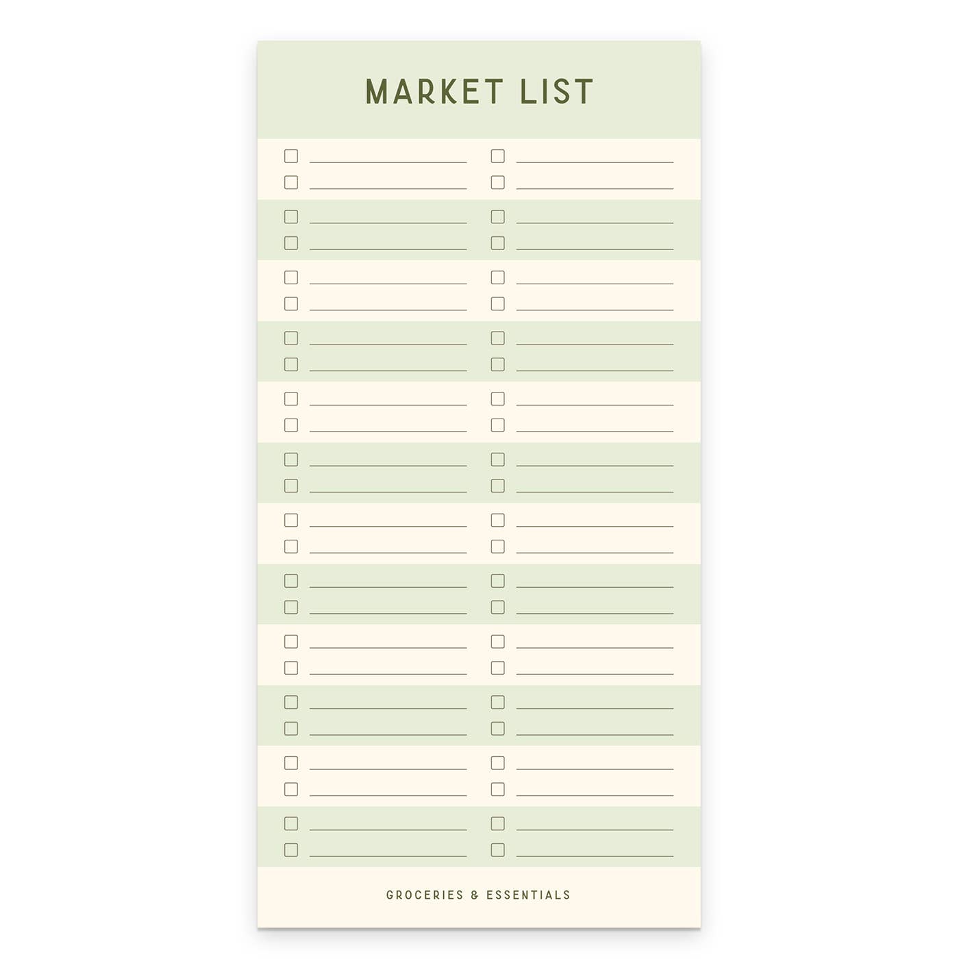 Bloc-notes Liste de courses rayé