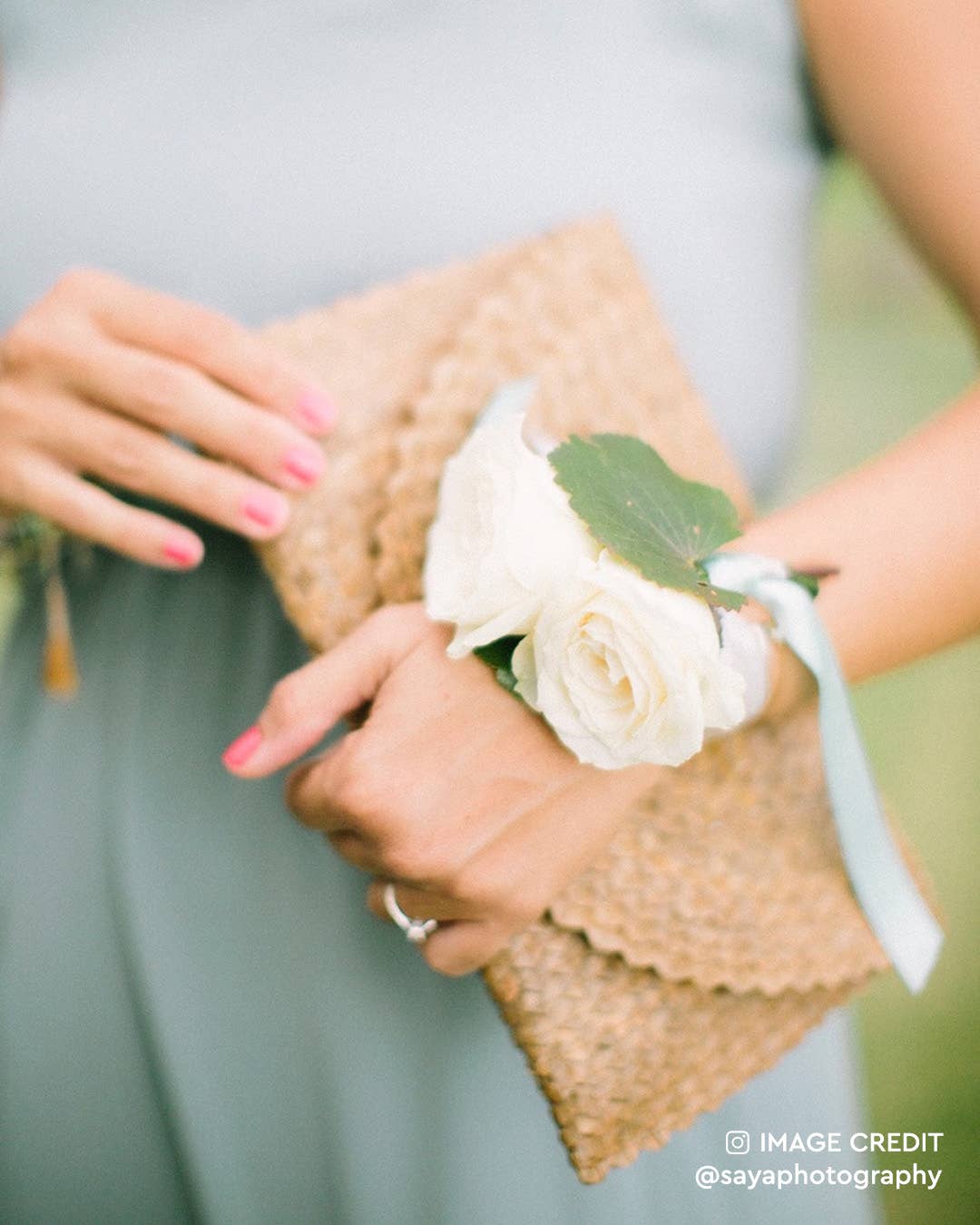 Straw Clutch Purse (Brown) - Summer Beach Handbag Wallet