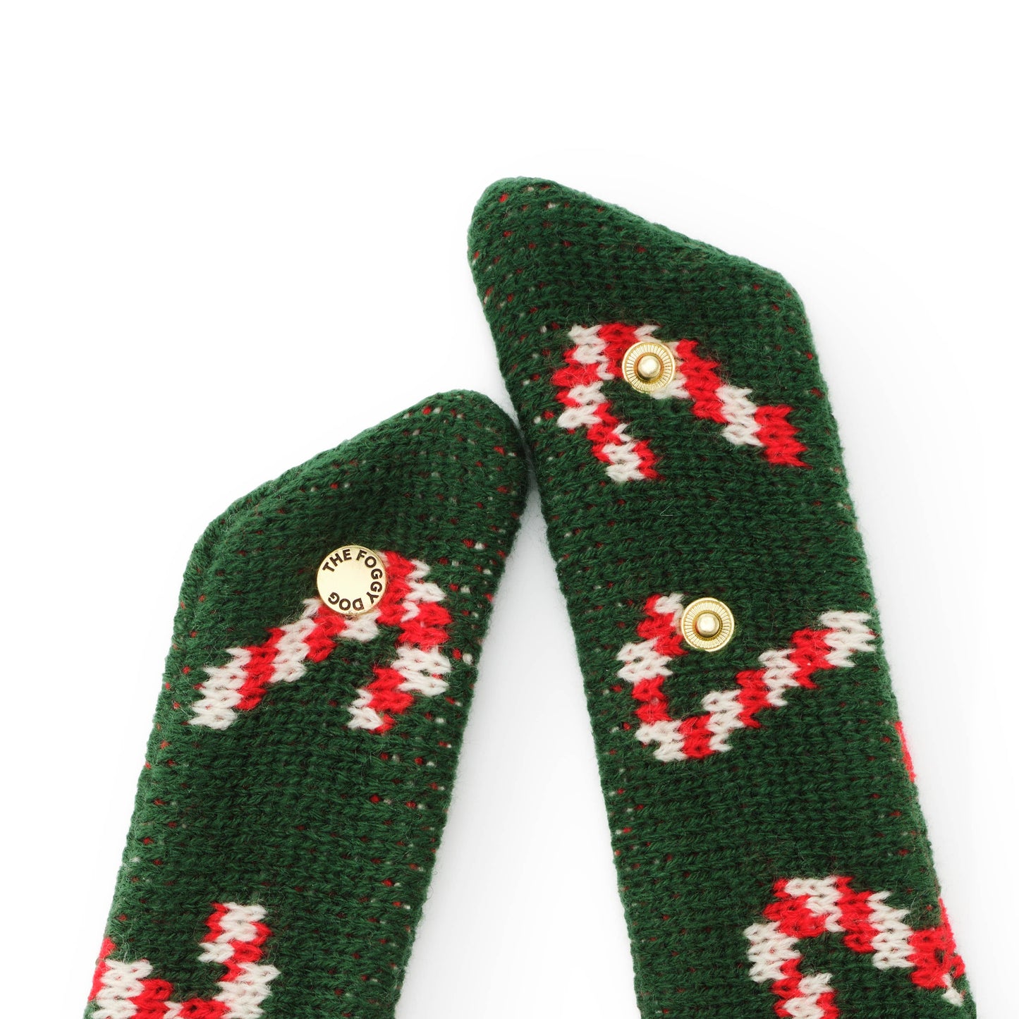 Foggy Dog Candy Cane Knit Holiday Dog Bandana