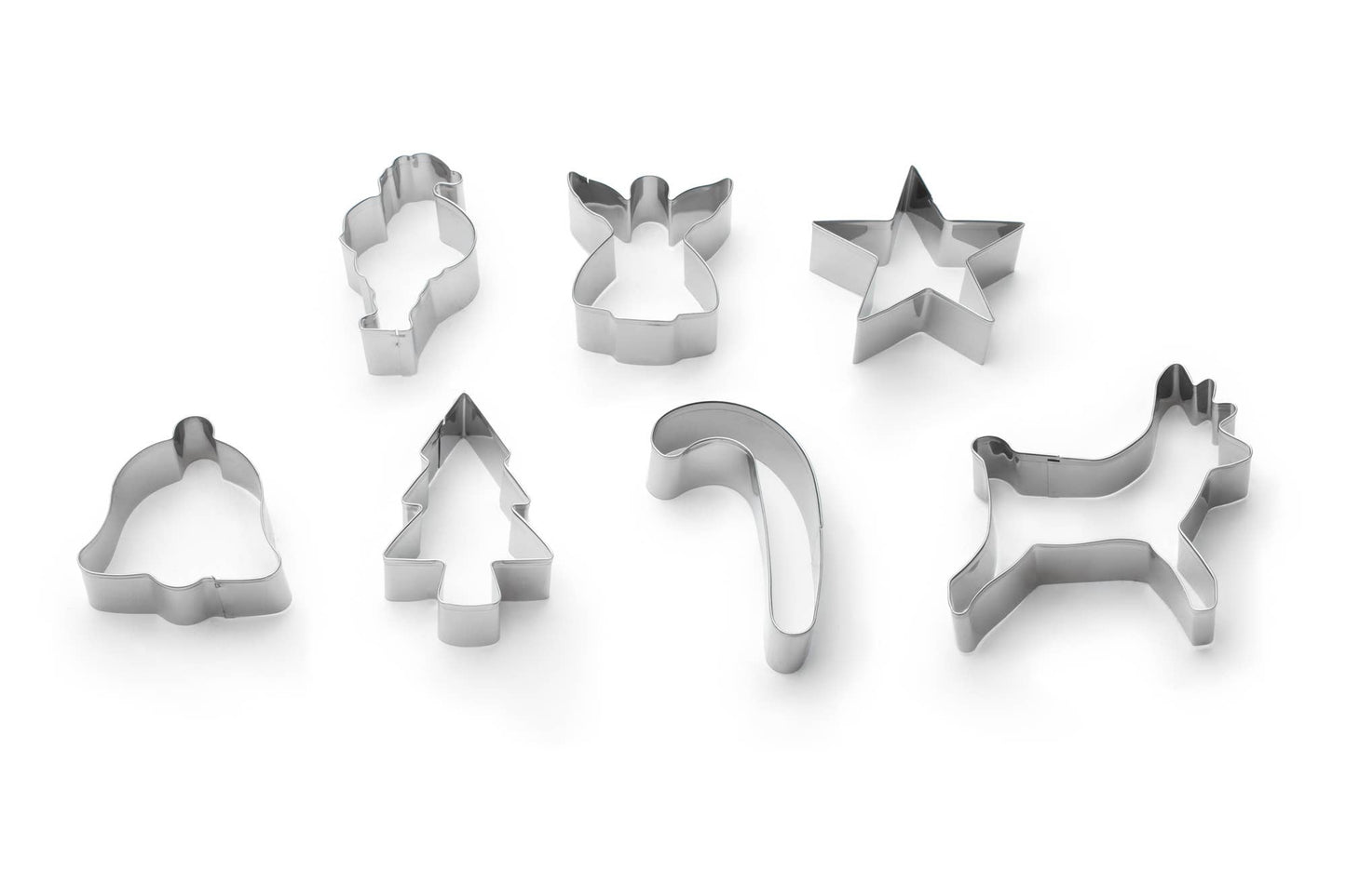 Fox Run Christmas Cookie Cutters, Set of 7, 1" x4.25" x3.5"