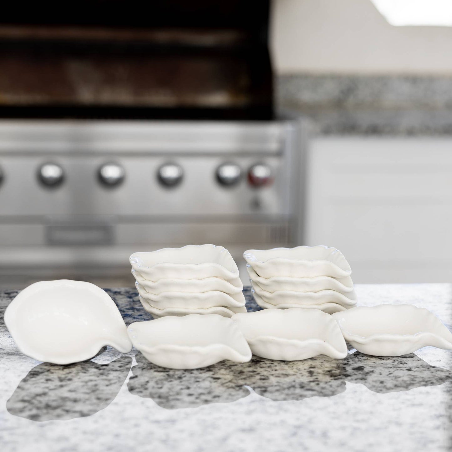 Ceramic Oyster Shells for Grilling, Set of 12
